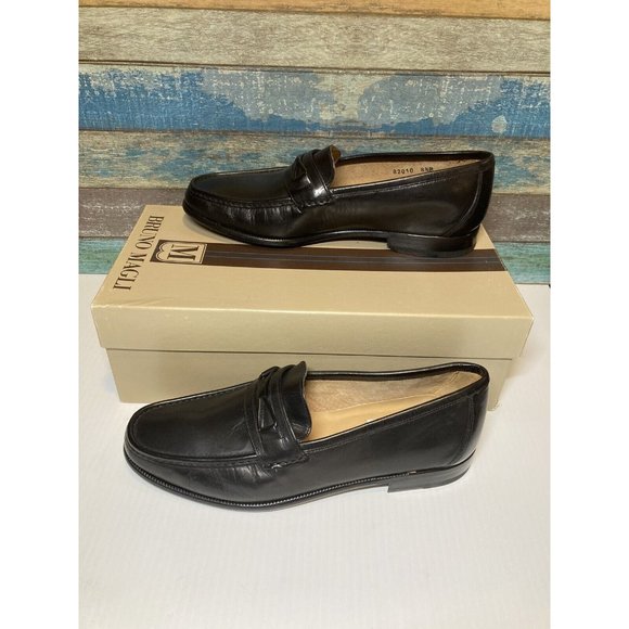 Bruno Magli Men’s Desi 82010 sz 8.5 M Dress Shoes Black Leather Made In Italy main image 7